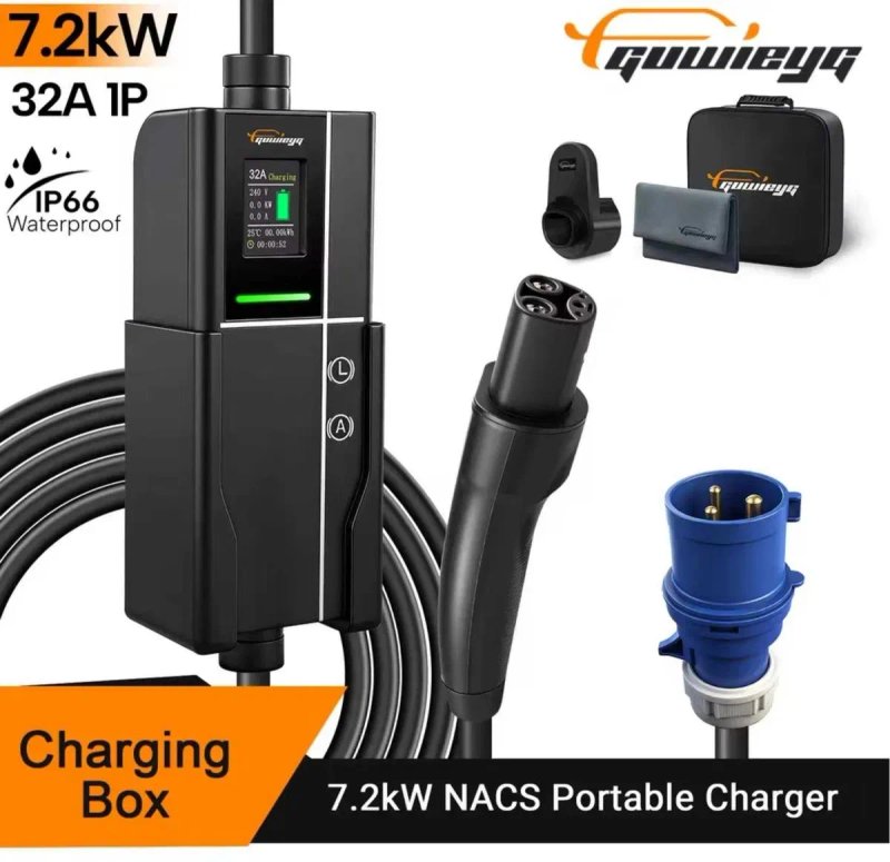 GUWIEYG Зарядное устройство 7.2kW 32А + WIFI (Type 1 / Type 2 / Tesla / GBT) — фото 4