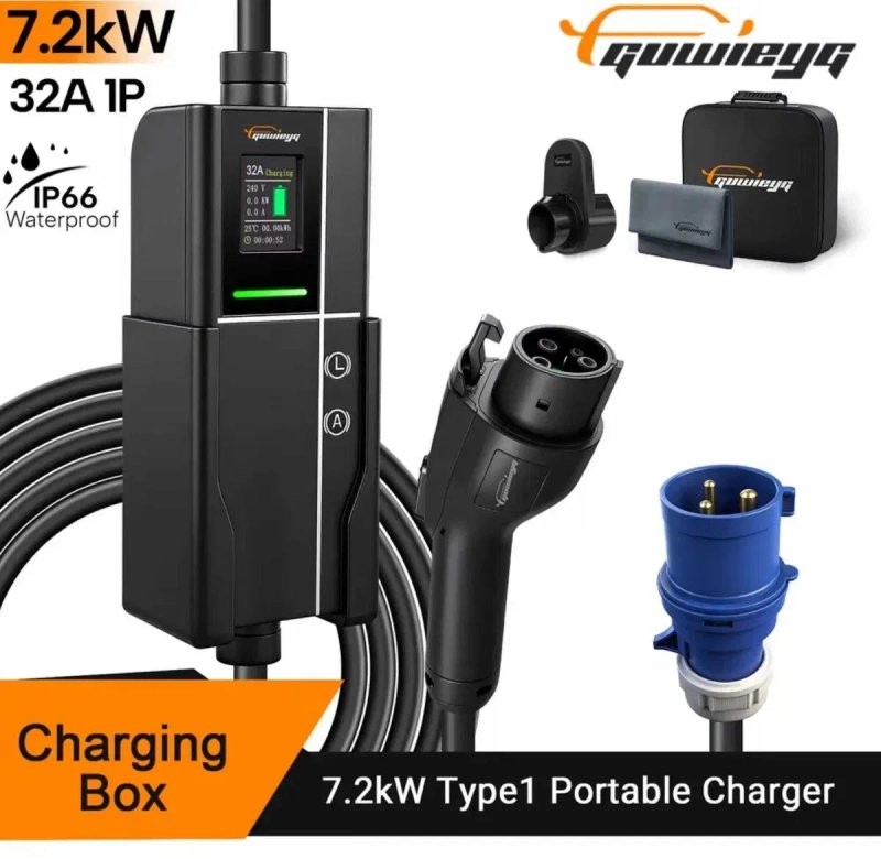 GUWIEYG Зарядное устройство 7.2kW 32А + WIFI (Type 1 / Type 2 / Tesla / GBT) — фото 5