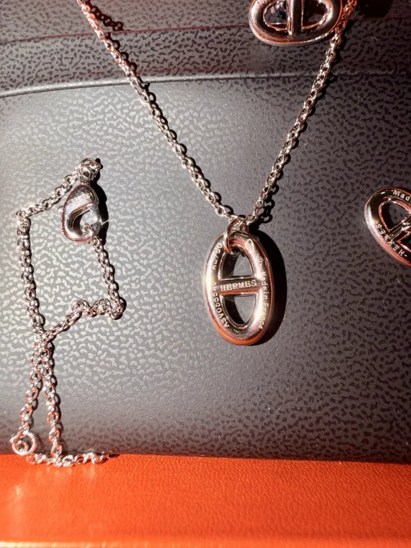 Hermès Farandole кулон на сріблястому ланцюжку, сережки. — фото 7