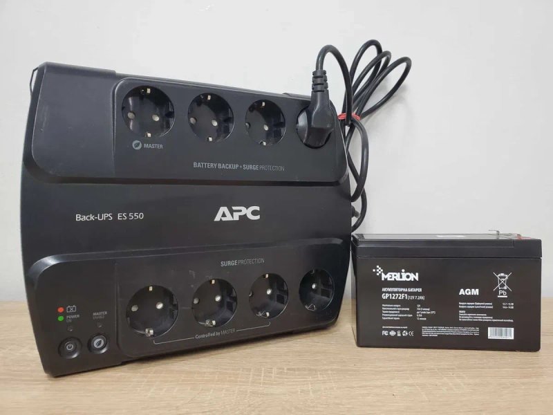 ИБП, ДБЖ для роутера, термінала/ Бесперебойник APC + АКБ 12V 7AH NEW — фото 2
