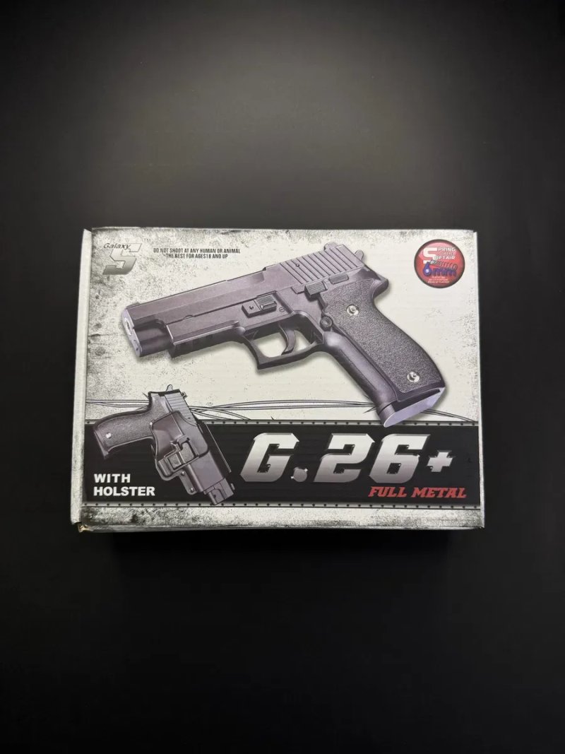 Іграшковий металевий пістолет Sig Sauer PRO+ Galaxy G26+, 6 мм, з кобурою, пружинний (spring) — фото 8