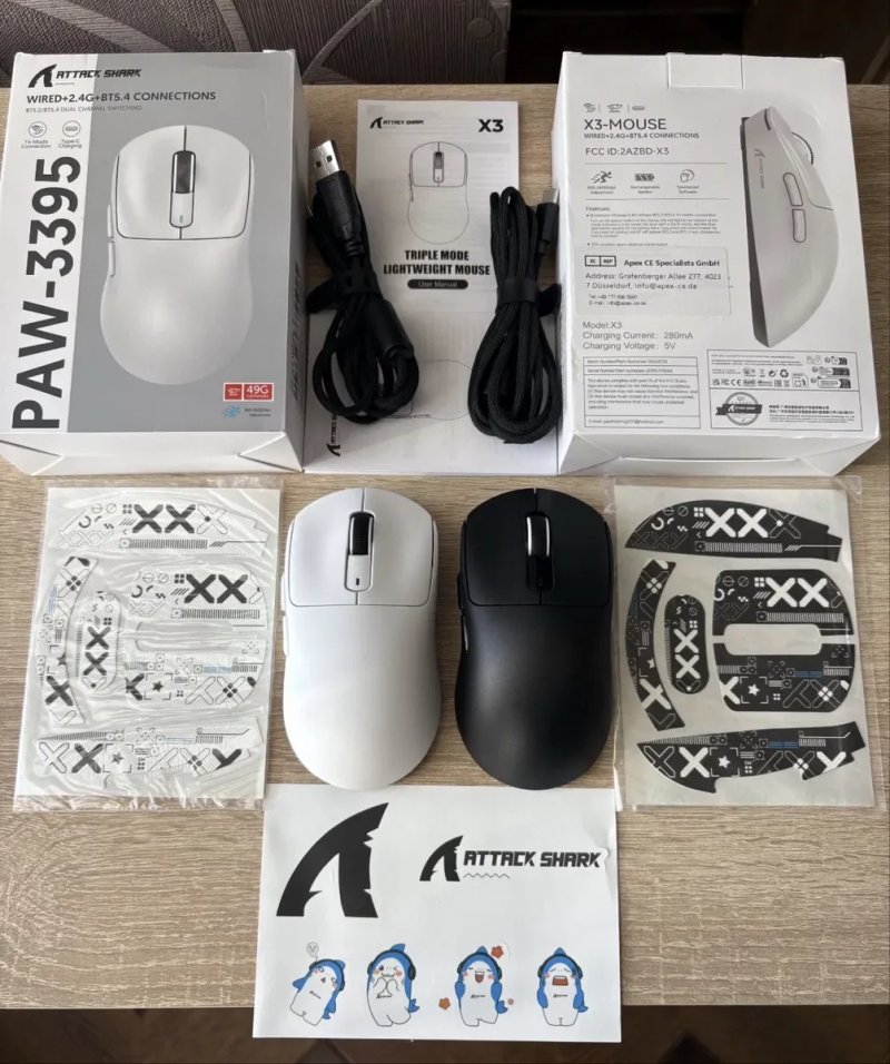 Ігрова миша Attack Shark X3: Бездротова (2.4GHz / BT 5.2 / USB), сенсор PAW3395 26000 DPI — фото 5