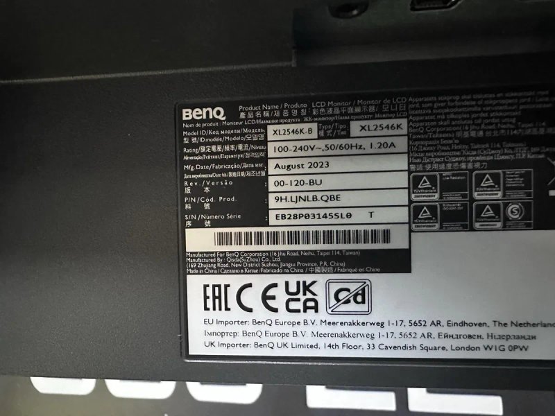 Ігровий кіберспортивний монітор BenQ ZOWIE XL2546K 24.5" Full HD (9H.LJNLB.QBE) / швидкісна матриця Fast-TN, частота 240Hz, топова технологія DyAc+ — фото 7