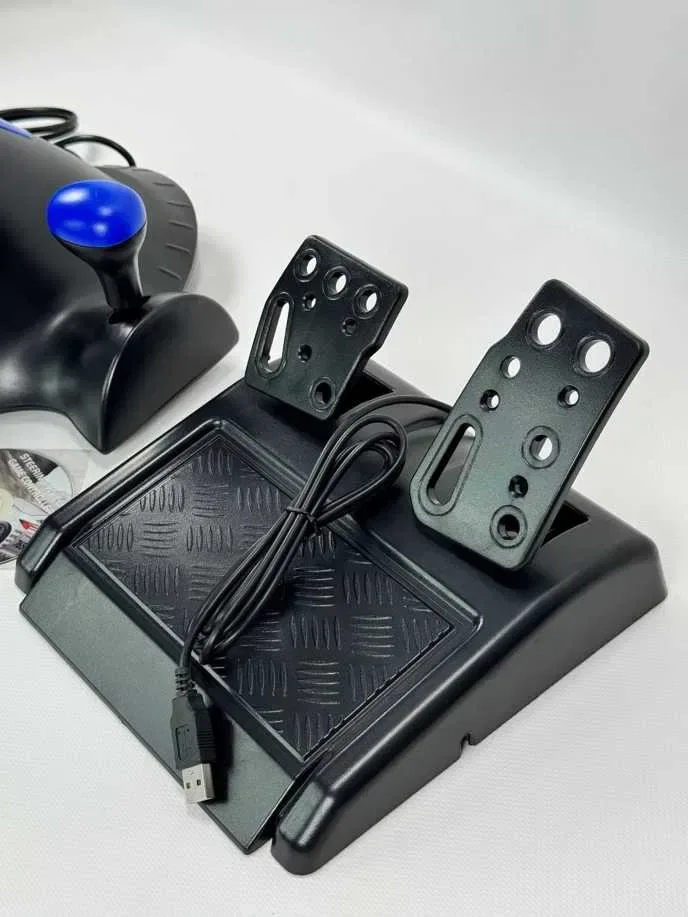Ігровий руль кермо з педалями для пк ps2 ps3 usb вібрація 17 кнопок — фото 3
