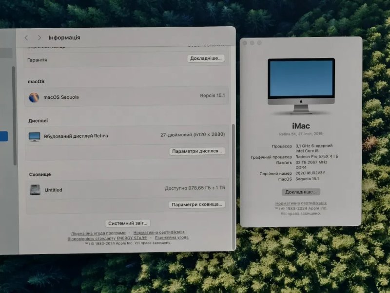 iMac 27" 5K • 2019 •i5-8600 • 32/1TB SSD • Radeon Pro 575X 4GB — фото 2