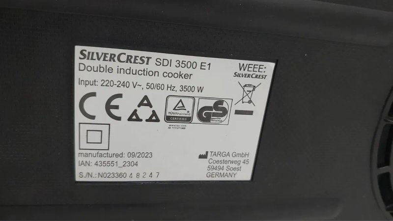 Індукційна плитка SilverCrest SDI 3500 E1 /2 конфорки, 3500 Вт /Німецька/гарантія 6міс — фото 6