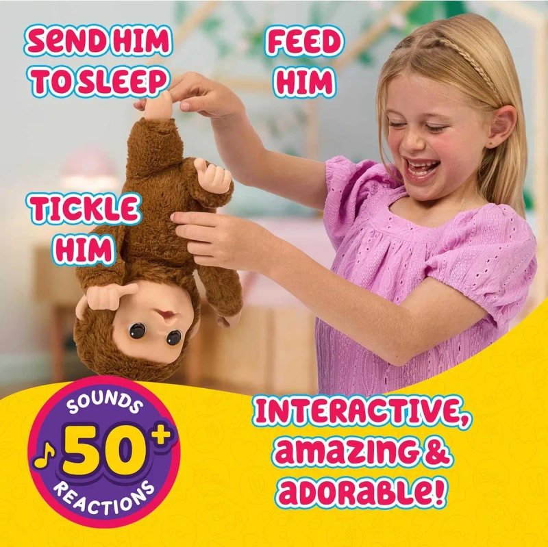 Інтерактивна іграшка Moose Little Live Pets My Baby Monkey Маленьке мавпеня (26558) — фото 5