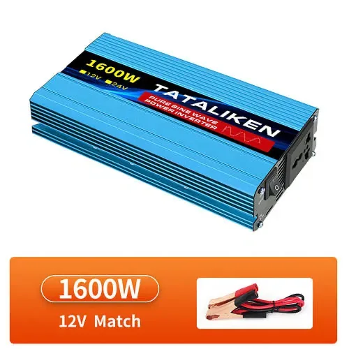 Инвертор 12В в 220В Tataliken 1600W, чистый синус, для котла 220V 50Hz — фото 3