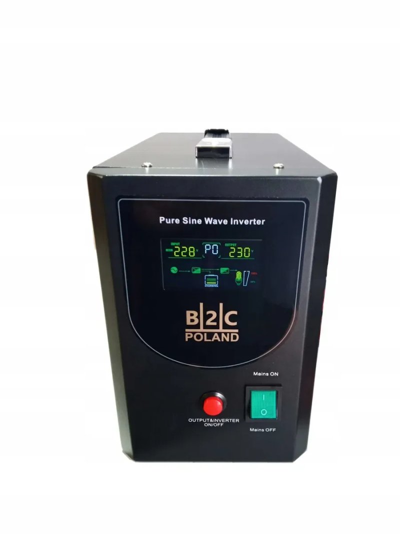 Інвертор B2C polska 1000W + Гелевий акумулятор Bluebox 100Ah. Комплект безперебійного живлення. Инвертор и аккумулятор GEL. — фото 2