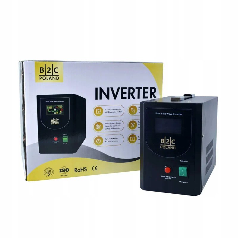 Інвертор B2C polska 1000W + Гелевий акумулятор Bluebox 100Ah. Комплект безперебійного живлення. Инвертор и аккумулятор GEL. — фото 5