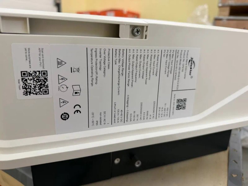 Інвертор JSDSOLAR J6KHB — 6 кВт, 48 В;акумулятор Deye SE-F5 Pro-C — 5,12 кВт·год, 51,2 В; — фото 4
