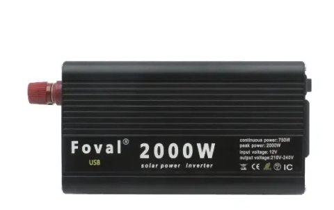 Инвертор преобразователь напряжения с чистым синусом Foval 2000W