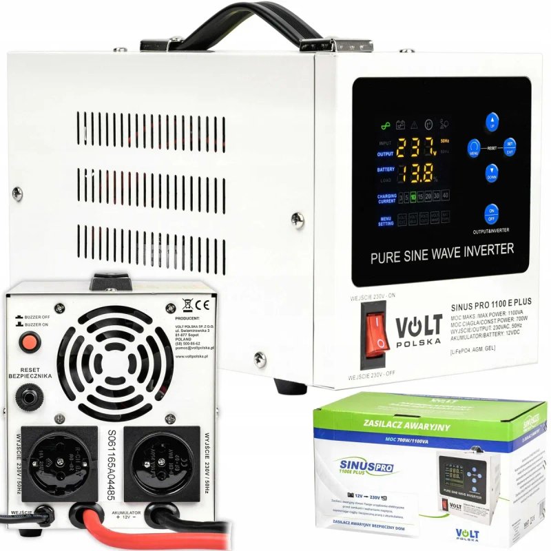 Інвертор Volt Polska 1100W Для акумуляторів LiFePo4/AGM/GEL. ДЖБ ИБП. Инвертор з підтримкою LFP4 залізофосфатних АКБ. — фото 4