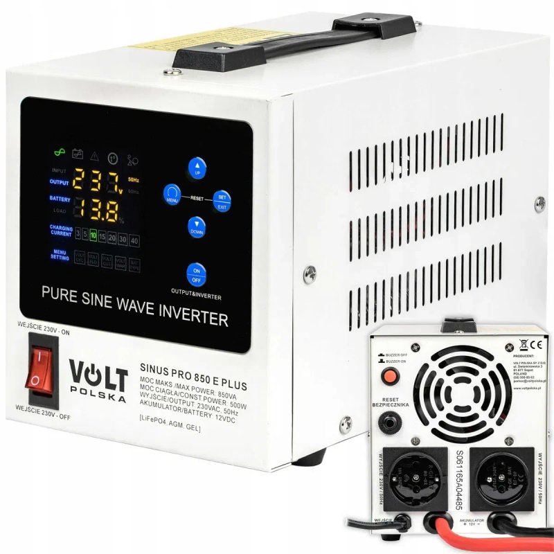 Інвертор Volt Polska 850W для LiFePo4 + Акумулятор 100Ah літій залізо фосфатний. 2в1 Комплект резервного живлення. Инвертор и аккумулятор — фото 4