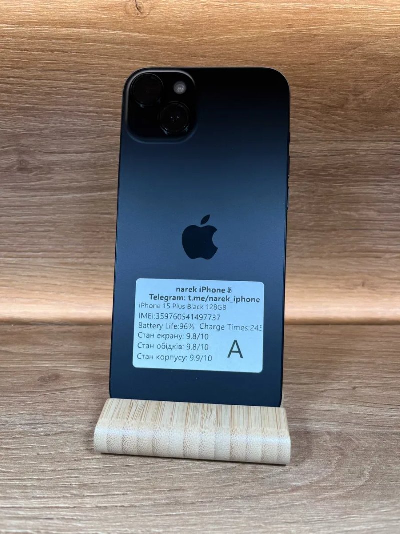 iPhone 15 Plus 128 Black !! АКБ: 96% !! №: 7737 ! ІДЕАЛЬНИЙ ! З США ! Айфон купити оригінал !! — фото 2