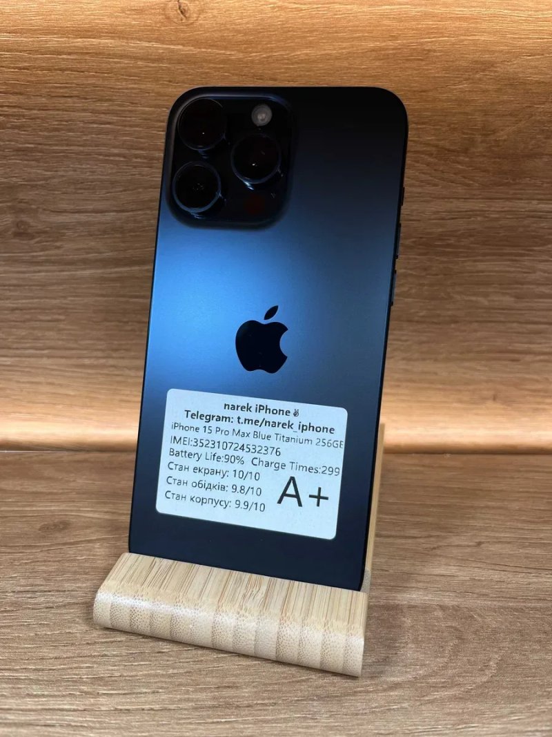 iPhone 15 Pro Max 256 Blue! АКБ: 90%! №: 2376! СТАН ІДЕАЛЬНИЙ! З США! Айфон купити оригінал !! — фото 2