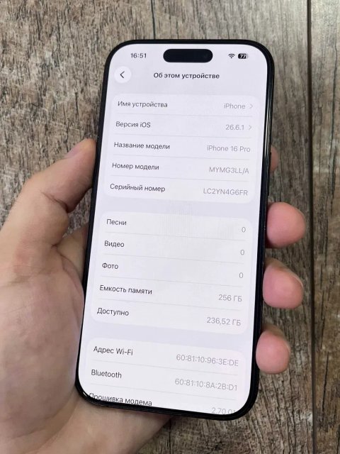 iPhone 16 Pro 256GB Black Titanium Neverlock