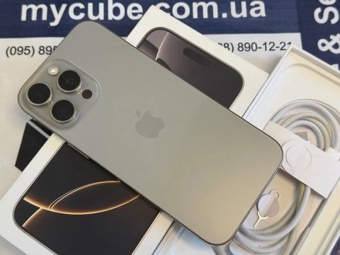 iPhone 16 Pro Max 512Gb Natural Titanium Neverlock (Фіз сім, АКБ 90%)