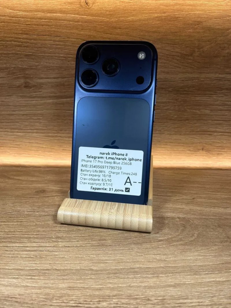 iPhone 17 Pro 256 Deep Blue !! АКБ: 98% !! №: 9759 !! СТАН ГАРНИЙ !!! З США !! Айфон купити оригінал !! — фото 2