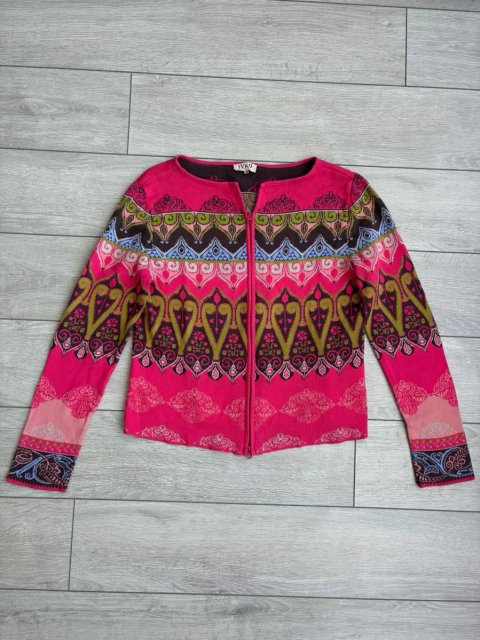 IVCO Cardigan Sweater Size 38 M Розмір Івко Жіночий Светр Кардиган Кофта Жакет Жилет Накидка Кейп Пеньюар Кімоно Кокон Етнічними Візерунками Оригінал