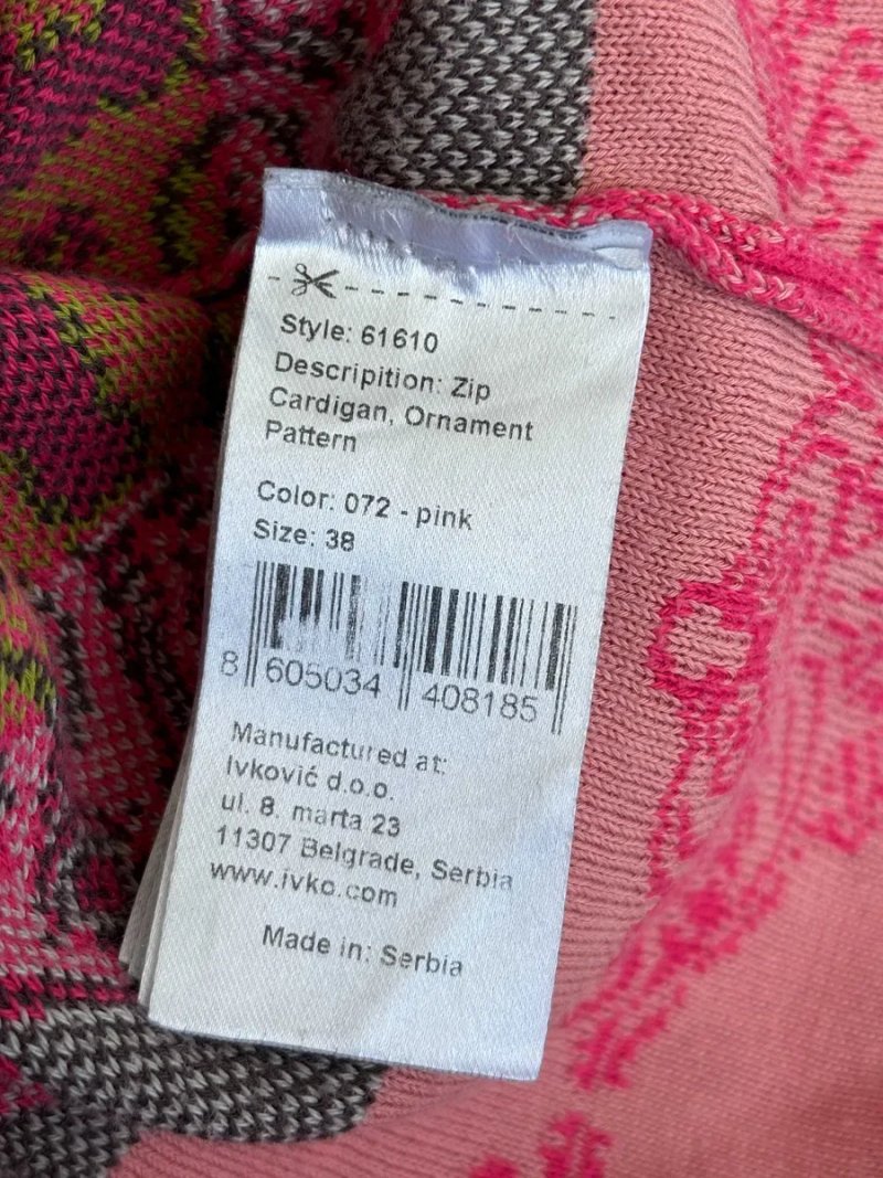 IVCO Cardigan Sweater Size 38 M Розмір Івко Жіночий Светр Кардиган Кофта Жакет Жилет Накидка Кейп Пеньюар Кімоно Кокон Етнічними Візерунками Оригінал — фото 7