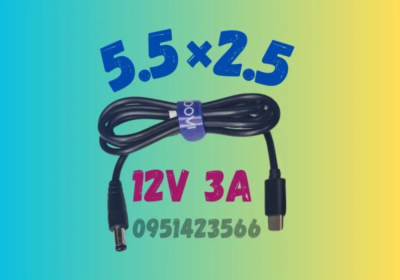 Кабель для роутера 12V 3A Type-C PD → DC 5.5×2.1, тригер живлення від Power Bank — фото 5