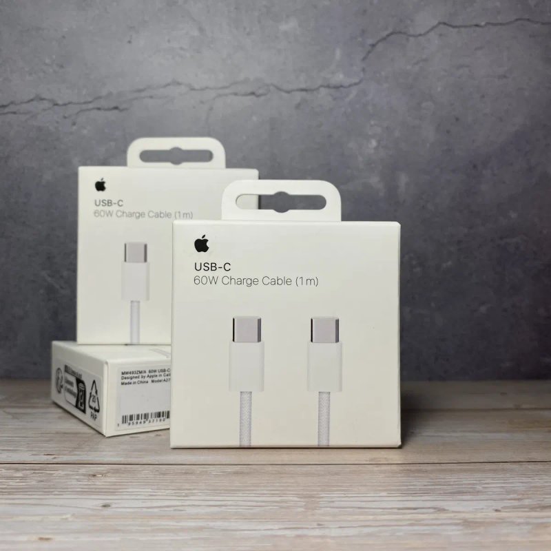 Кабель ОРИГІНАЛ Айфон 15, 16, 17 | Type-C to Type-C 60W | iPad, MacBook