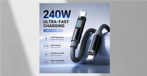 Кабель ULTRA FAST Charging 240 W Type-C to Type-C silicon