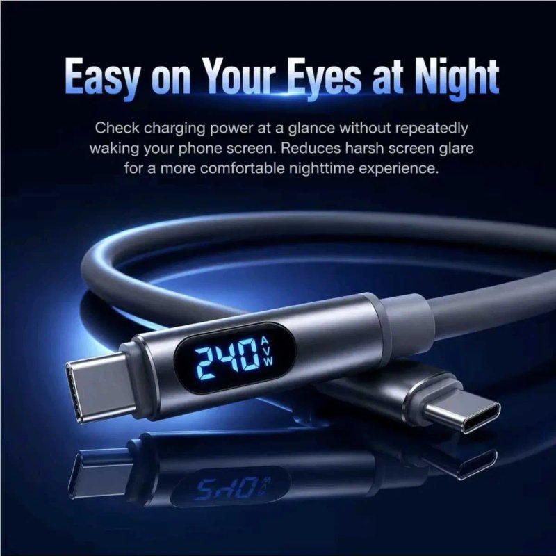 Кабель ULTRA FAST Charging 240 W Type-C to Type-C silicon — фото 2