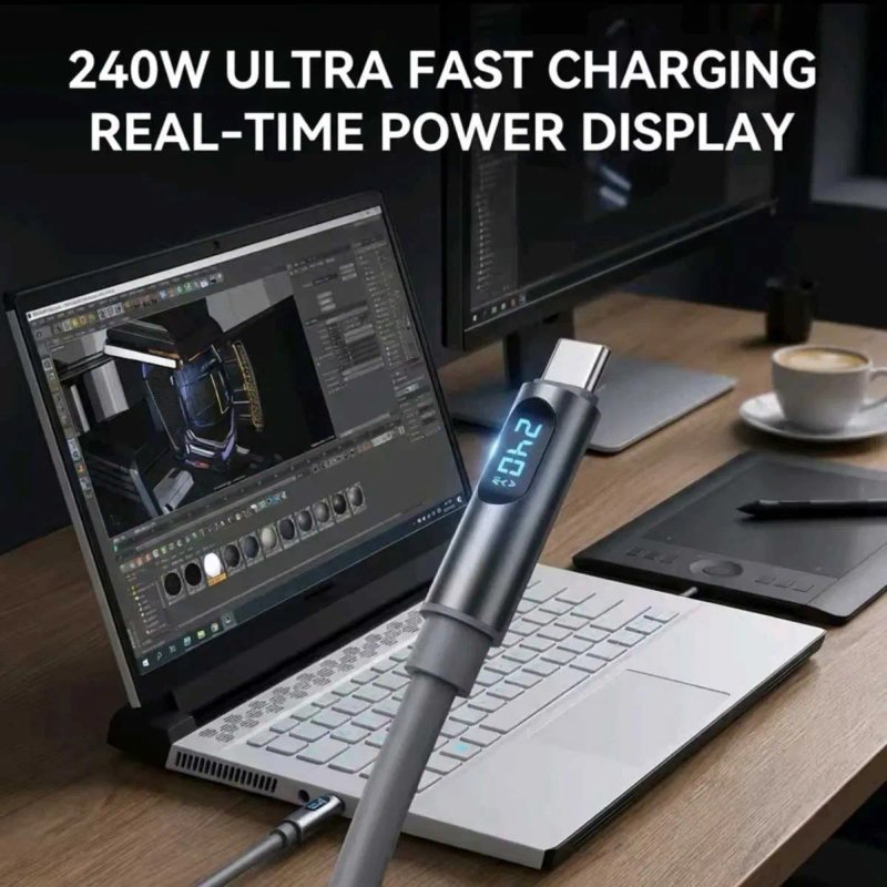 Кабель ULTRA FAST Charging 240 W Type-C to Type-C silicon — фото 3