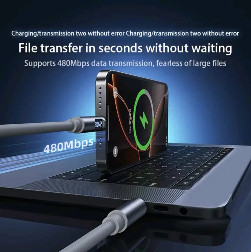Кабель ULTRA FAST Charging 240 W Type-C to Type-C silicon — фото 6