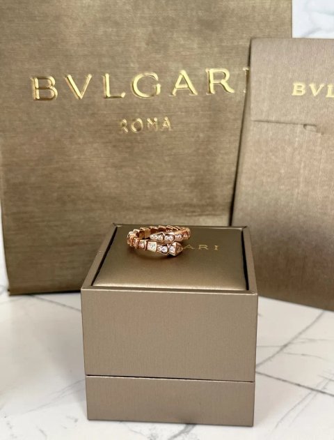 Каблучка Bvlgari золото позолота 18к serpenti повний комплект , кільце булгарі, кольцо булгари, 750 проба, 16,5-17 розмір, 6,5-7 размер