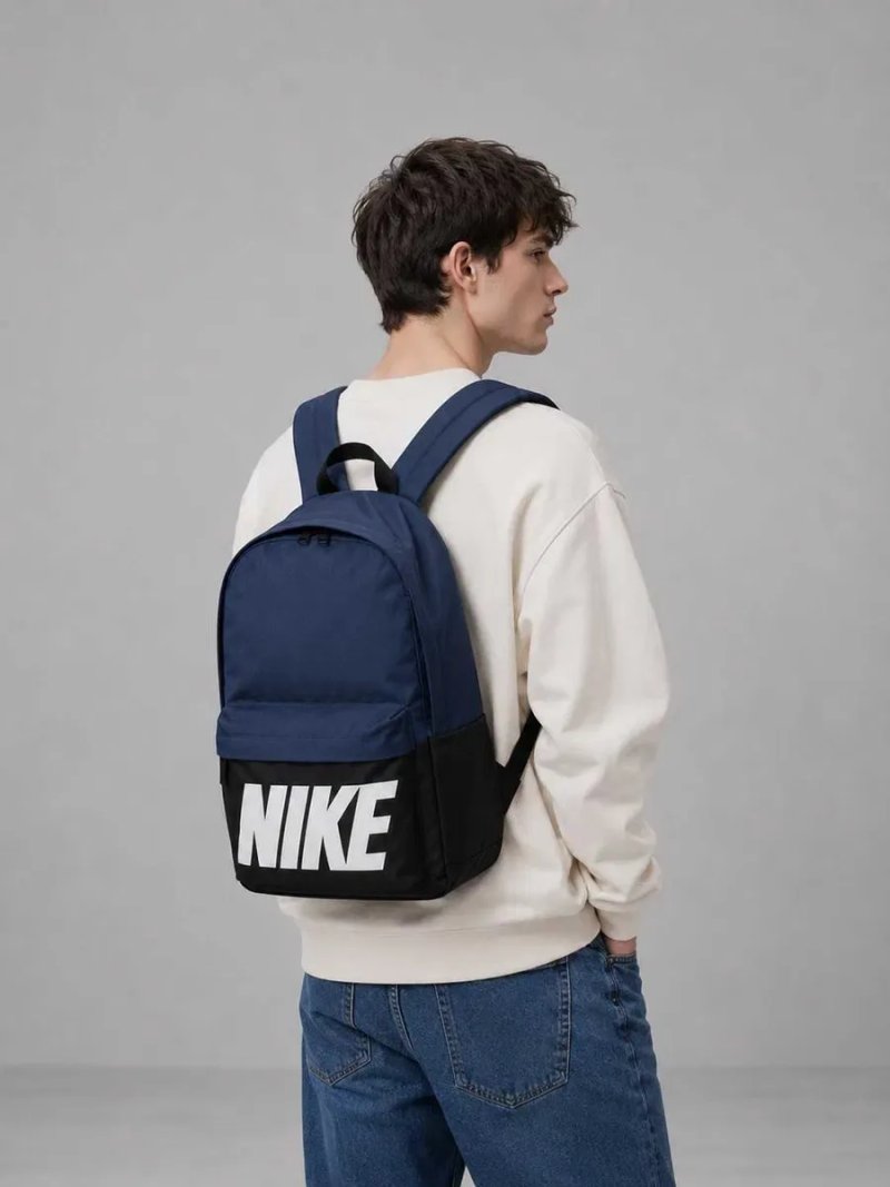 Качественный мужской городской рюкзак. Рюкзак для учёбы Nike. Цвет: черный, синий, серый. — фото 3