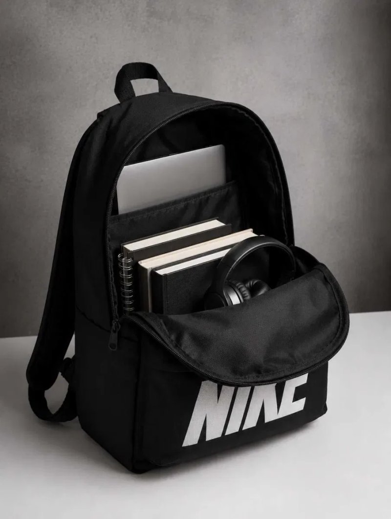 Качественный мужской городской рюкзак. Рюкзак для учёбы Nike. Цвет: черный, синий, серый. — фото 8