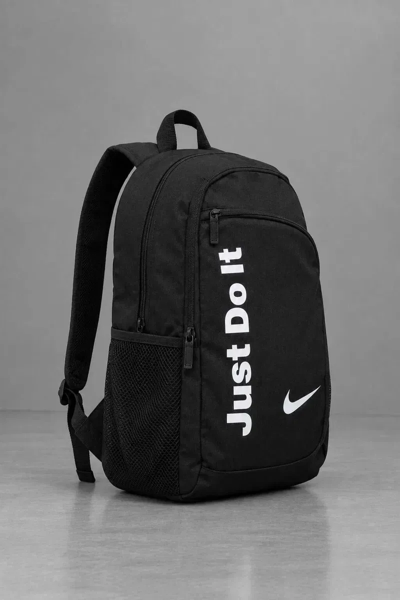 Качественный мужской рюкзак с принтом "Nike". Цвет: черный. — фото 4
