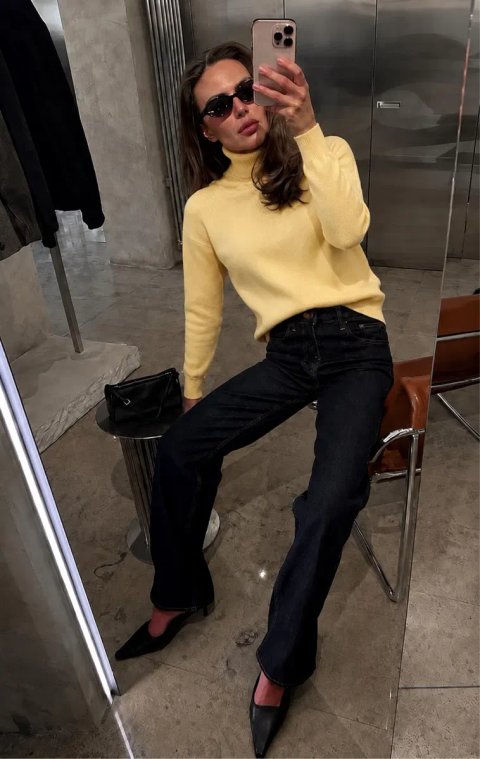 Кашемір + вовна светр гольф xs massimo dutti стиль old money