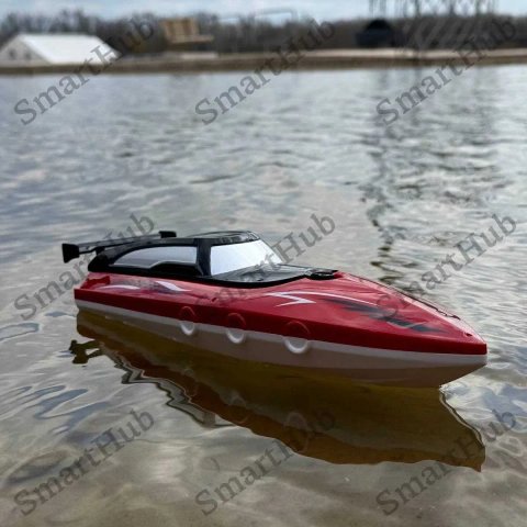 Катер на радиоуправлении HydroFlash Красный Лодка на пульте управления