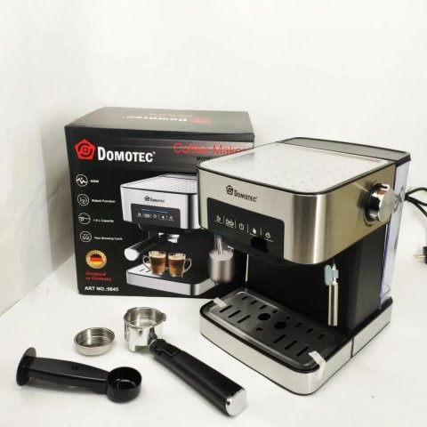 Кавоварка Domotec MS-136: 850 Вт, 15 бар, сенсорна панель, регулювання пари, попереднє підігрівання чашок кофе машина