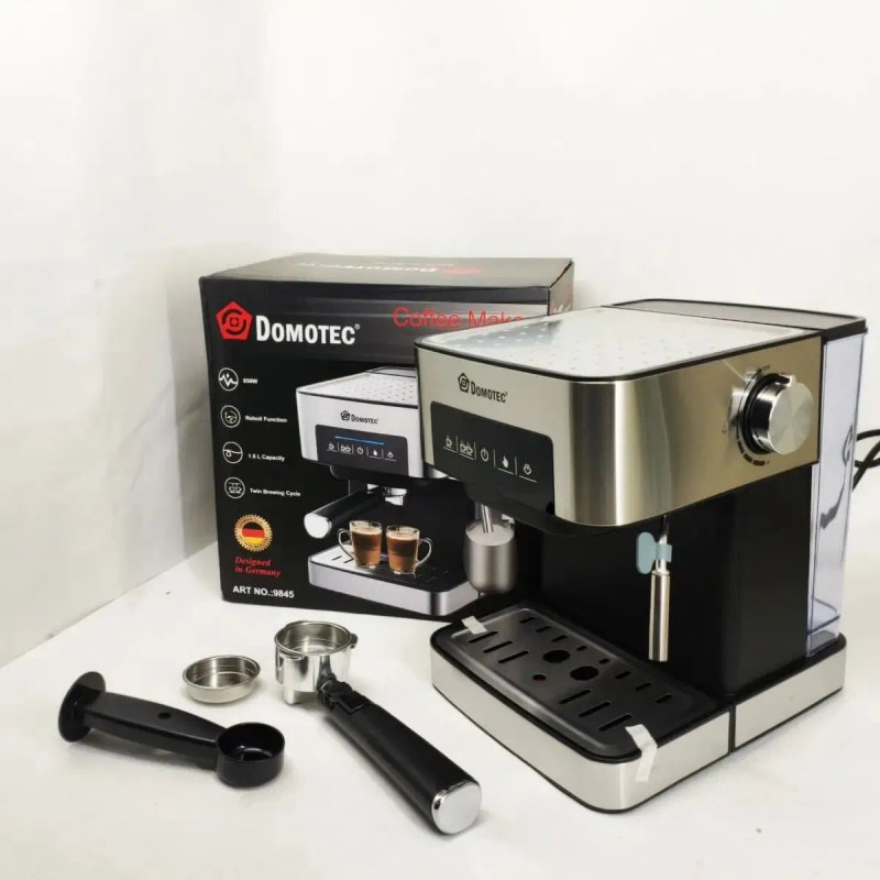Кавоварка Domotec MS-136: 850 Вт, 15 бар, сенсорна панель, регулювання пари, попереднє підігрівання чашок кофе машина — фото 2