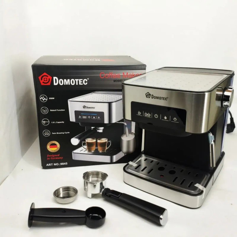 Кавоварка Domotec MS-136: 850 Вт, 15 бар, сенсорна панель, регулювання пари, попереднє підігрівання чашок кофе машина — фото 4