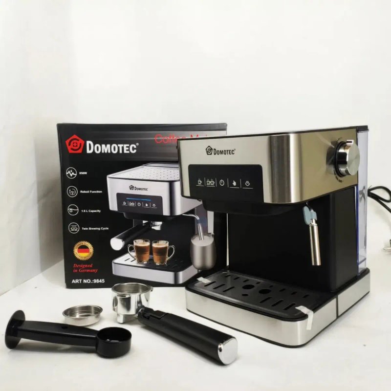 Кавоварка Domotec MS-136: 850 Вт, 15 бар, сенсорна панель, регулювання пари, попереднє підігрівання чашок кофе машина — фото 5