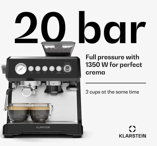 Кавоварка рожкова з кофемолкою Klarstein Grand Presso — фото 3