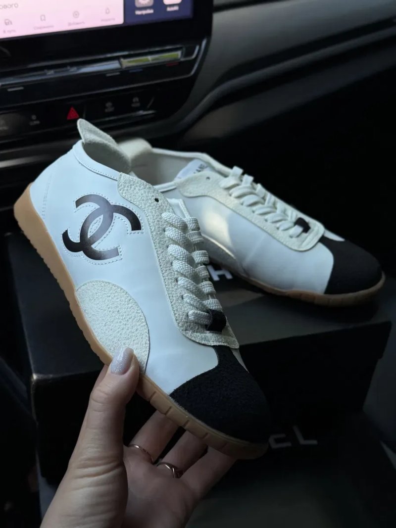 Кеди Chanel білого кольору теніски Шанель стильні розмір 39, 40 снікерси Шанель — фото 7