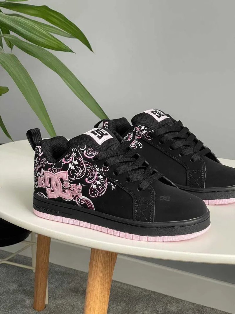 Кеди DC Court Graffik Black Pink дс чорні фіолетові кросівки — фото 3