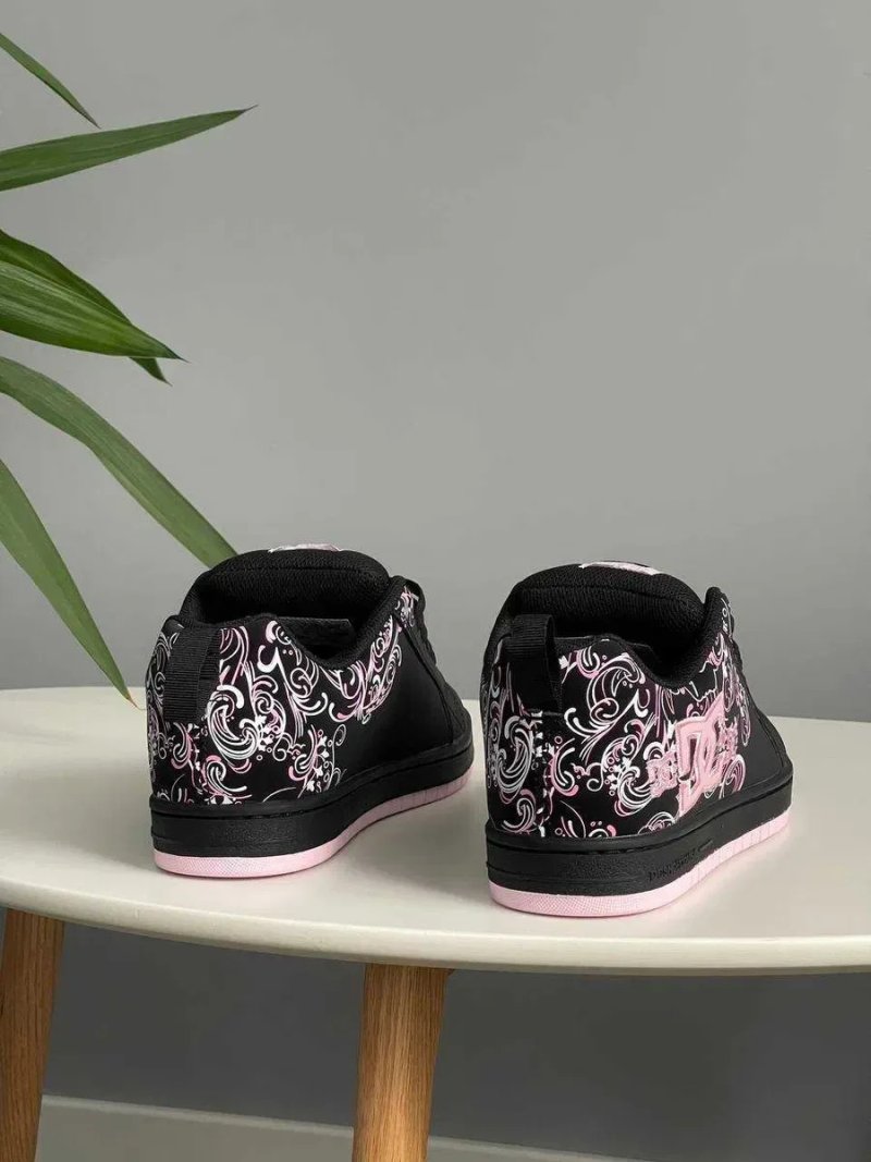 Кеди DC Court Graffik Black Pink дс чорні фіолетові кросівки — фото 4