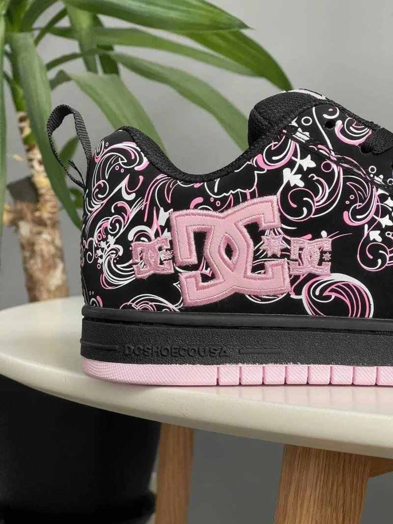 Кеди DC Court Graffik Black Pink дс чорні фіолетові кросівки — фото 5
