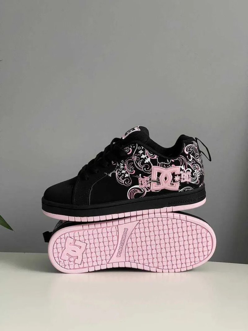 Кеди DC Court Graffik Black Pink дс чорні фіолетові кросівки — фото 6