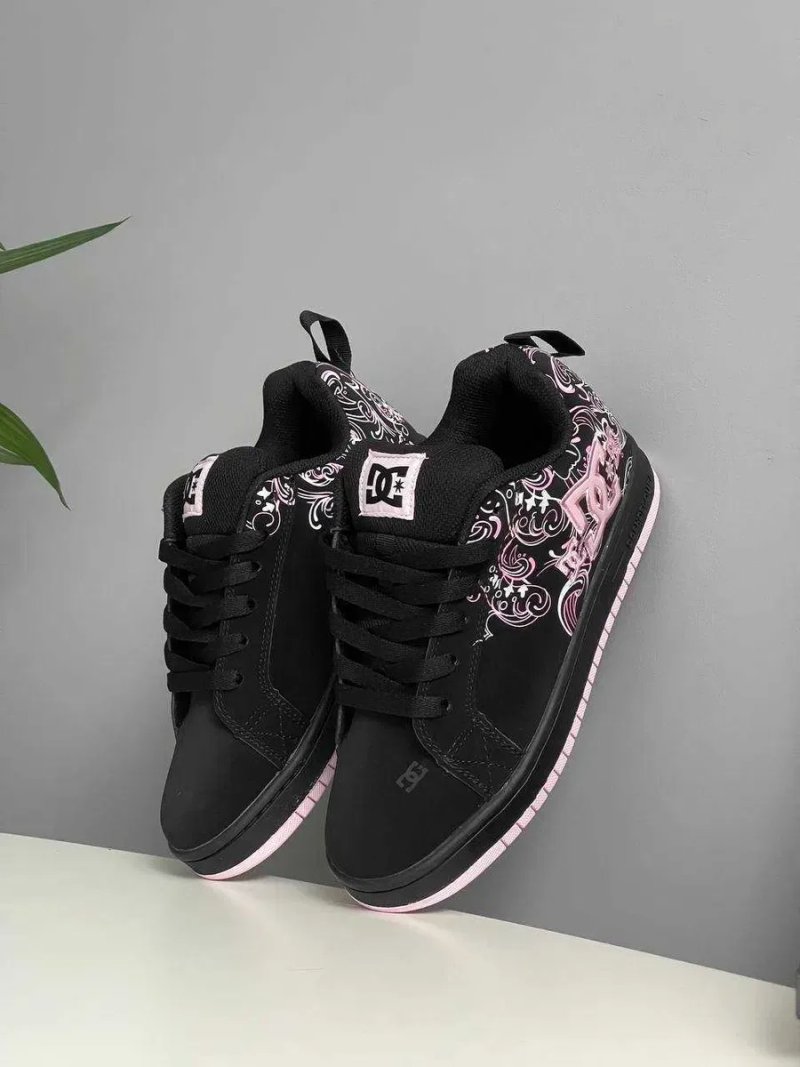 Кеди DC Court Graffik Black Pink дс чорні фіолетові кросівки — фото 8