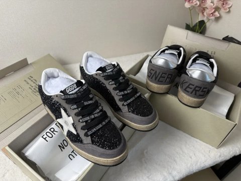 Кеди Golden Goose Ball Star чорні з паєтками жіночі 36-39