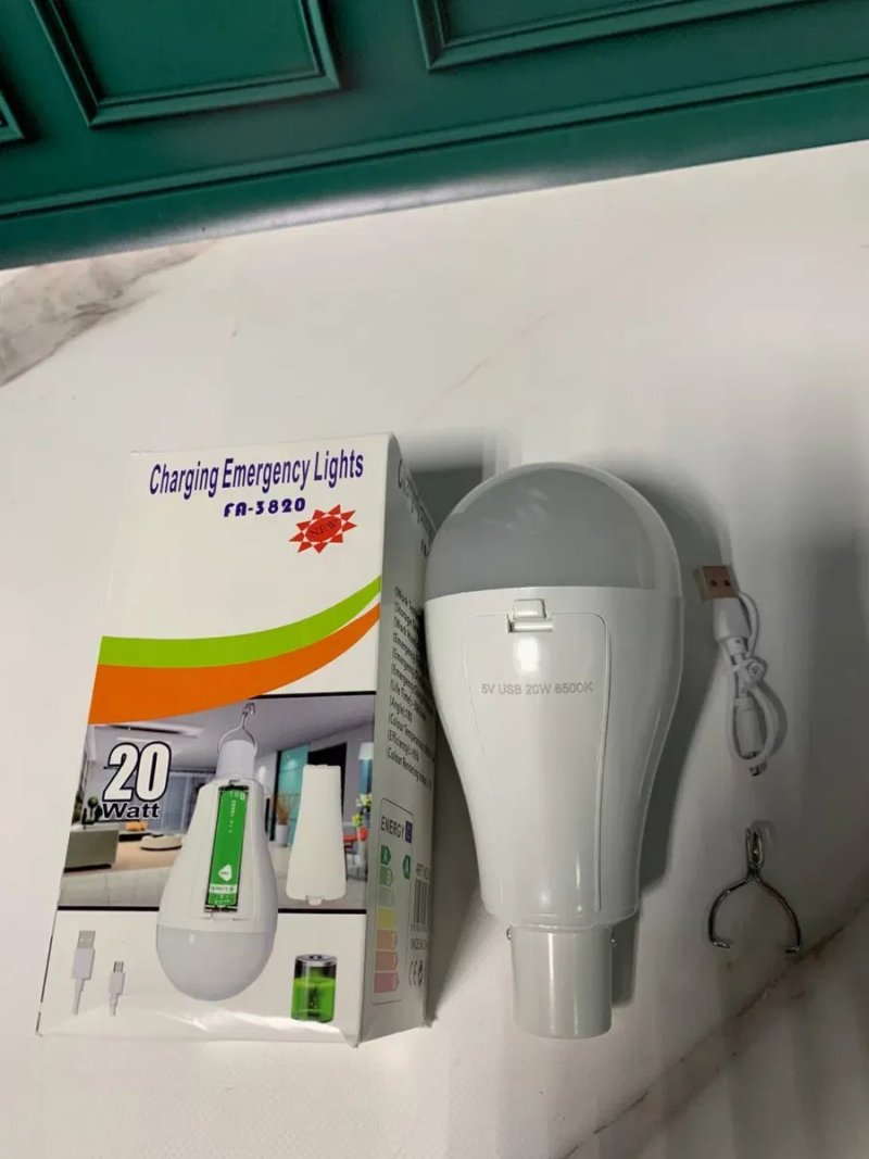 Кемпінговий ліхтар лампочка з акумулятором + usb лампа аварійна цоколь — фото 6